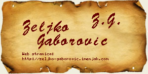 Željko Gaborović vizit kartica